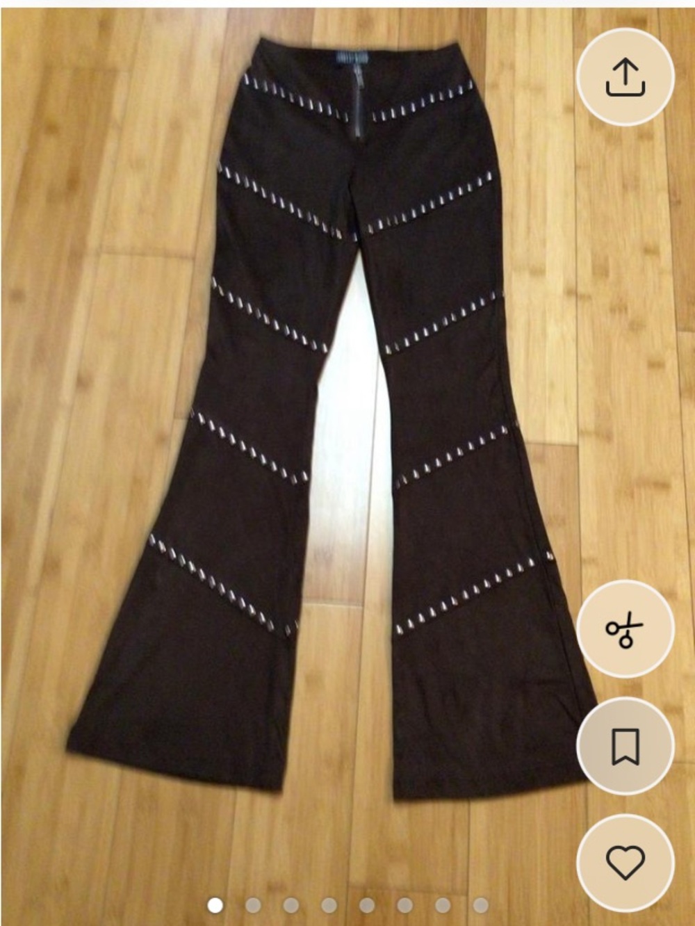 Dolls Kill Current Mood faux suede studded flared pants